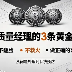 质量经理人的3条黄金守则：不翻脸、不救火、做正确的事！